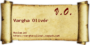 Vargha Olivér névjegykártya